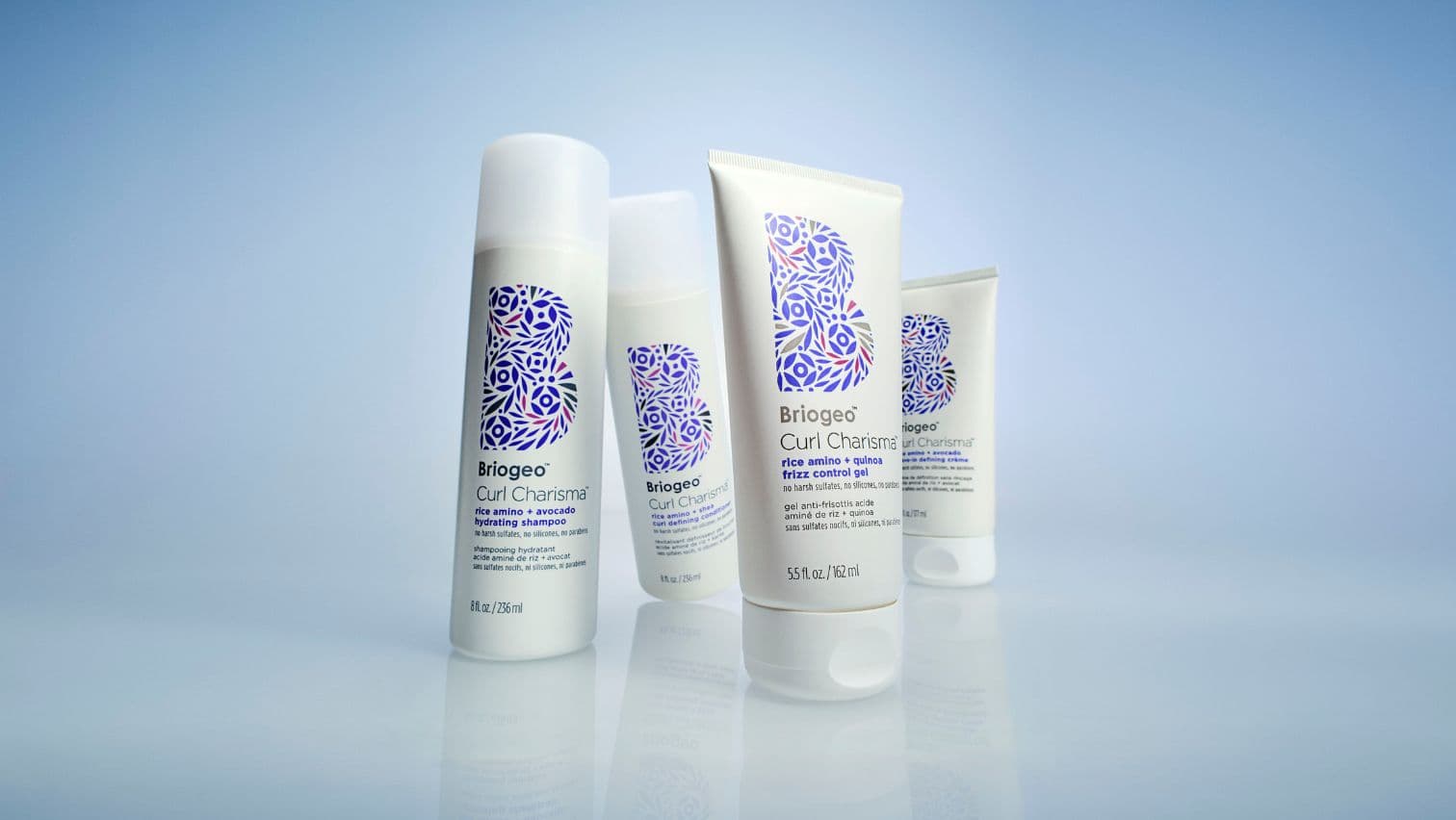 Gamme Curl Charisma de Briogeo pour les cheveux ondulés à bouclés.