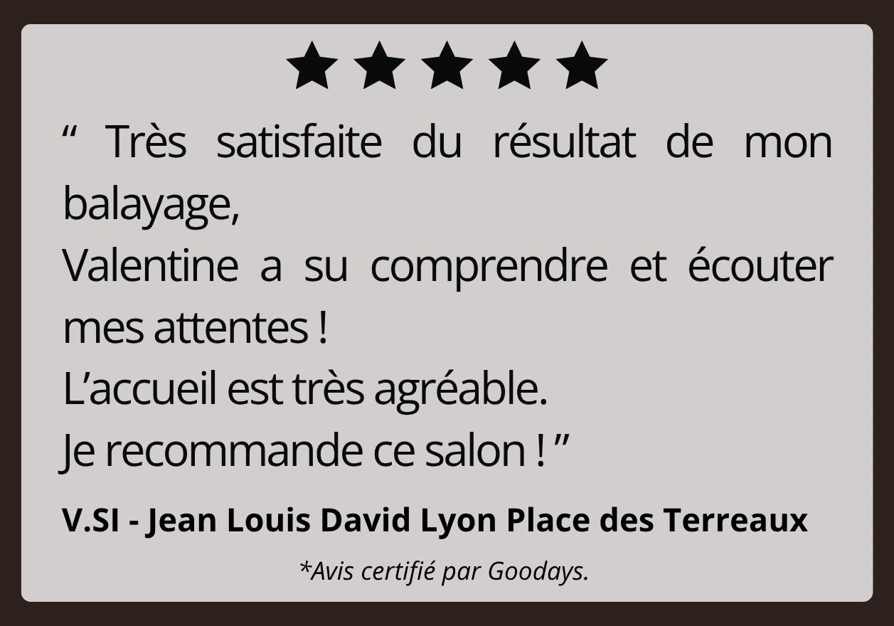 Avis clients sur le balayage, avec note de 5 étoiles