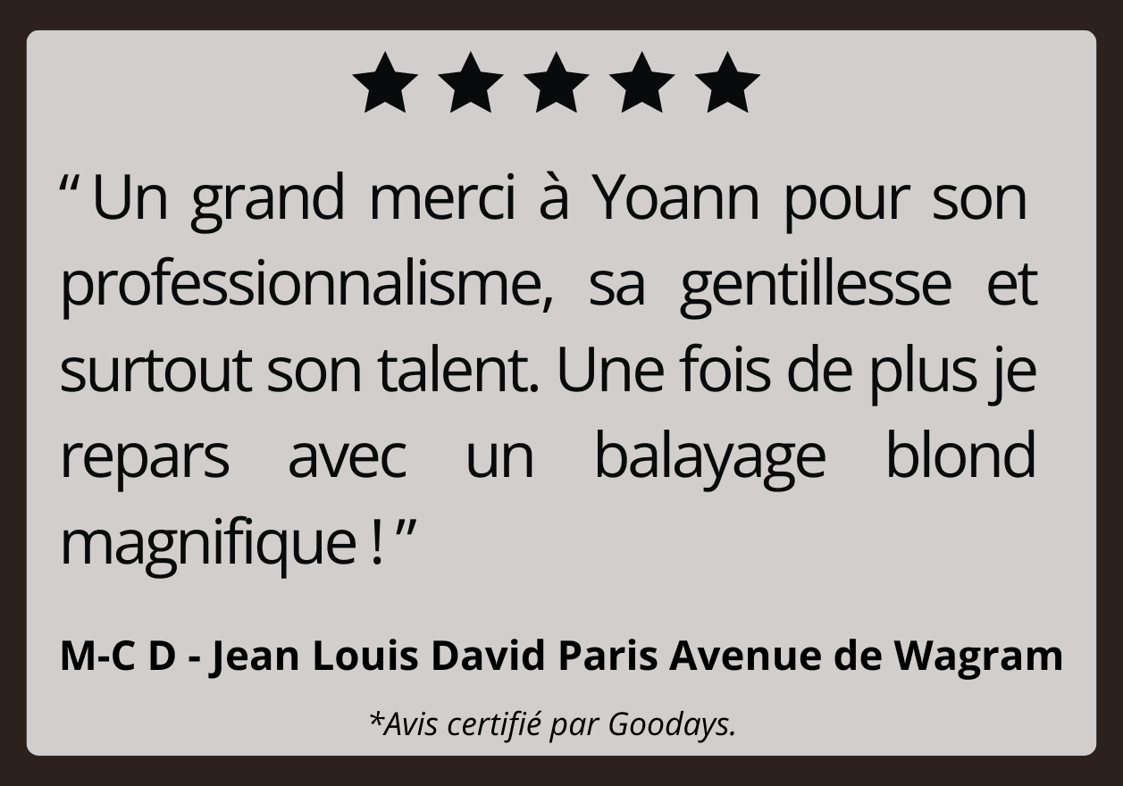 Avis clients sur le balayage, avec note de 5 étoiles