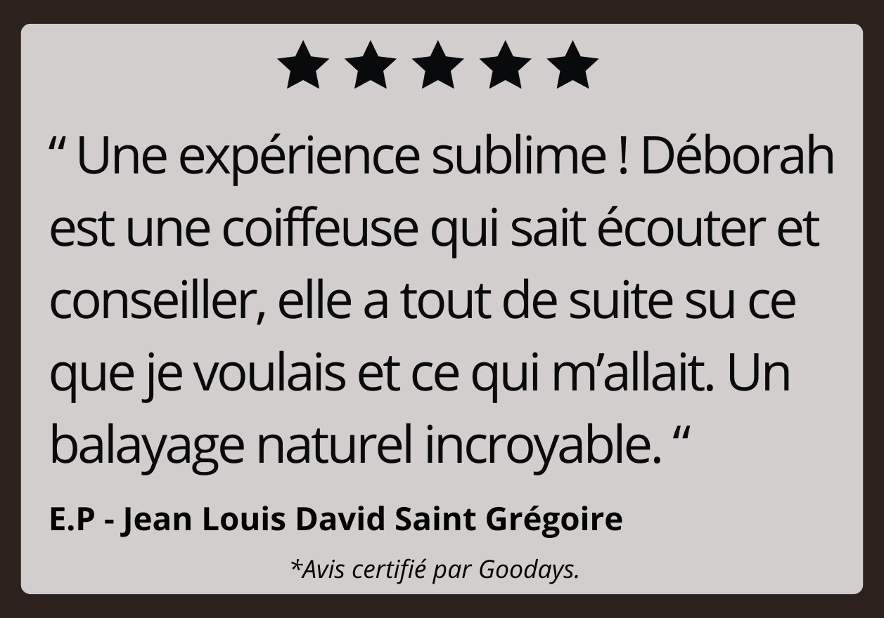 Avis clients sur le balayage, avec note de 5 étoiles